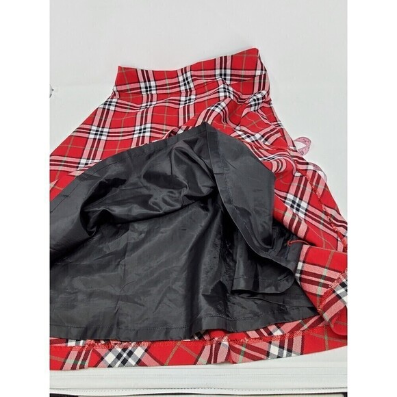 HANNA ANDERSSON A-LINE RED TARTAN PLAID FULL SKIRT SIDE ZIPPER WOMEN SIZE SMALL - Picture 7 of 13